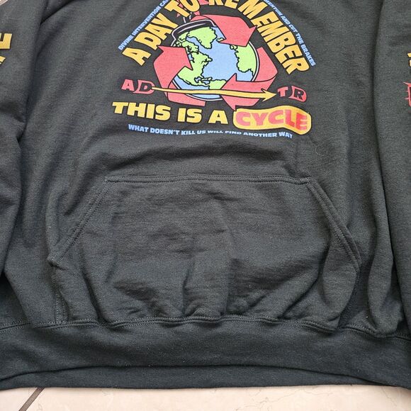 A Day To Remember Forest Green Drawstring Tour Hoodie This Is A Cycle Mens 2XL - Picture 8 of 13